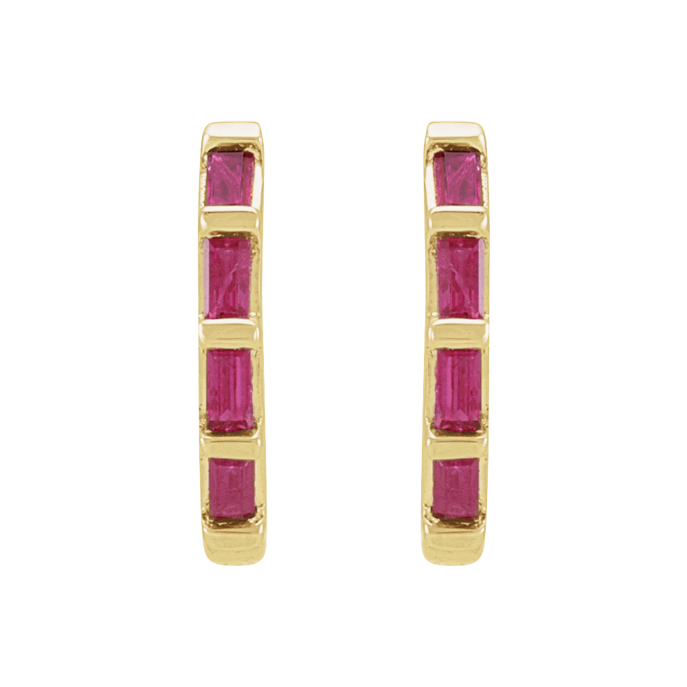 Jasmine Natural Ruby Huggie Hoops