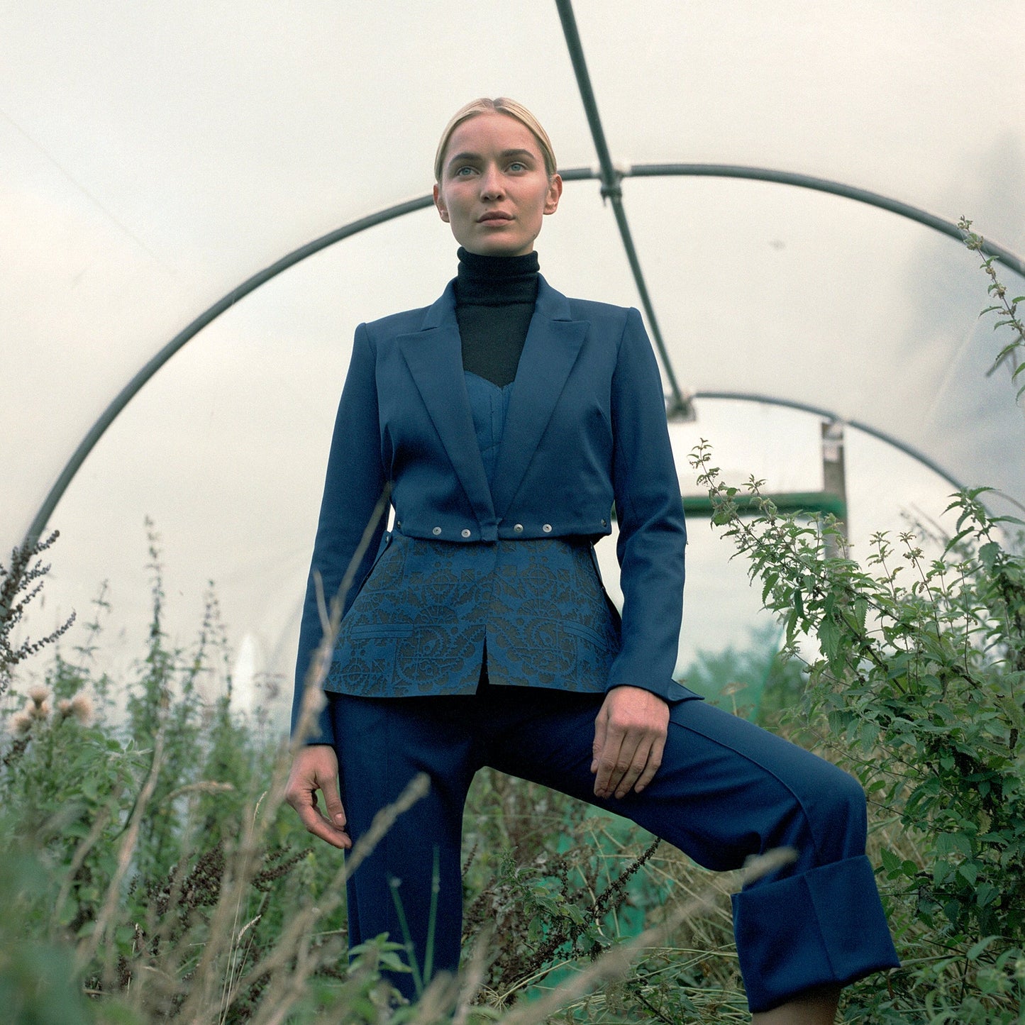 Dual Tailored trouser mazarine blue, luxury worsted wool from Savile Row, London