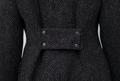 The New Coat in Magee’s Donegal bold herringbone heavy weight 100% wool, NAVY