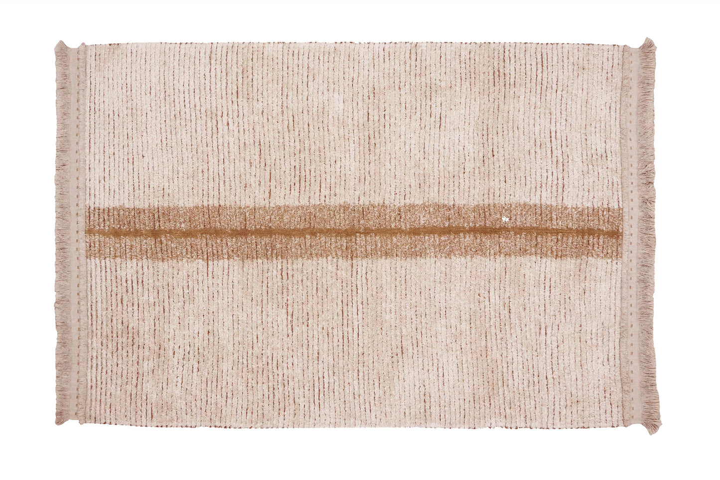 Reversible washable rug Duetto Toffee L: 5' 7" x 7' 10" / 97 % cotton           3 % other fibre
Base: recycled textile fibers
