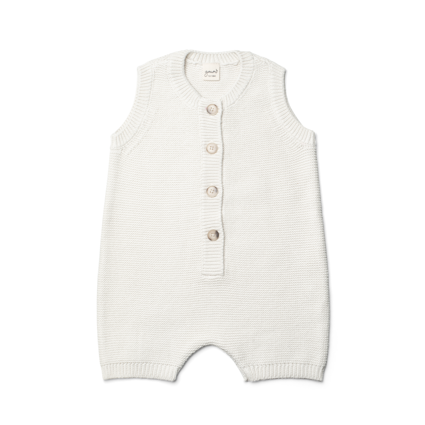 Organic Cotton Knit Romper - Cloud