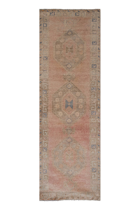 Vintage Bohemian Handmade Wool Turkish Runner Rug