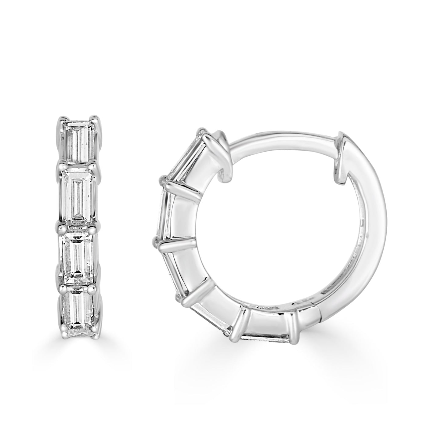 Halina Vertical Baguette Huggie Hoops